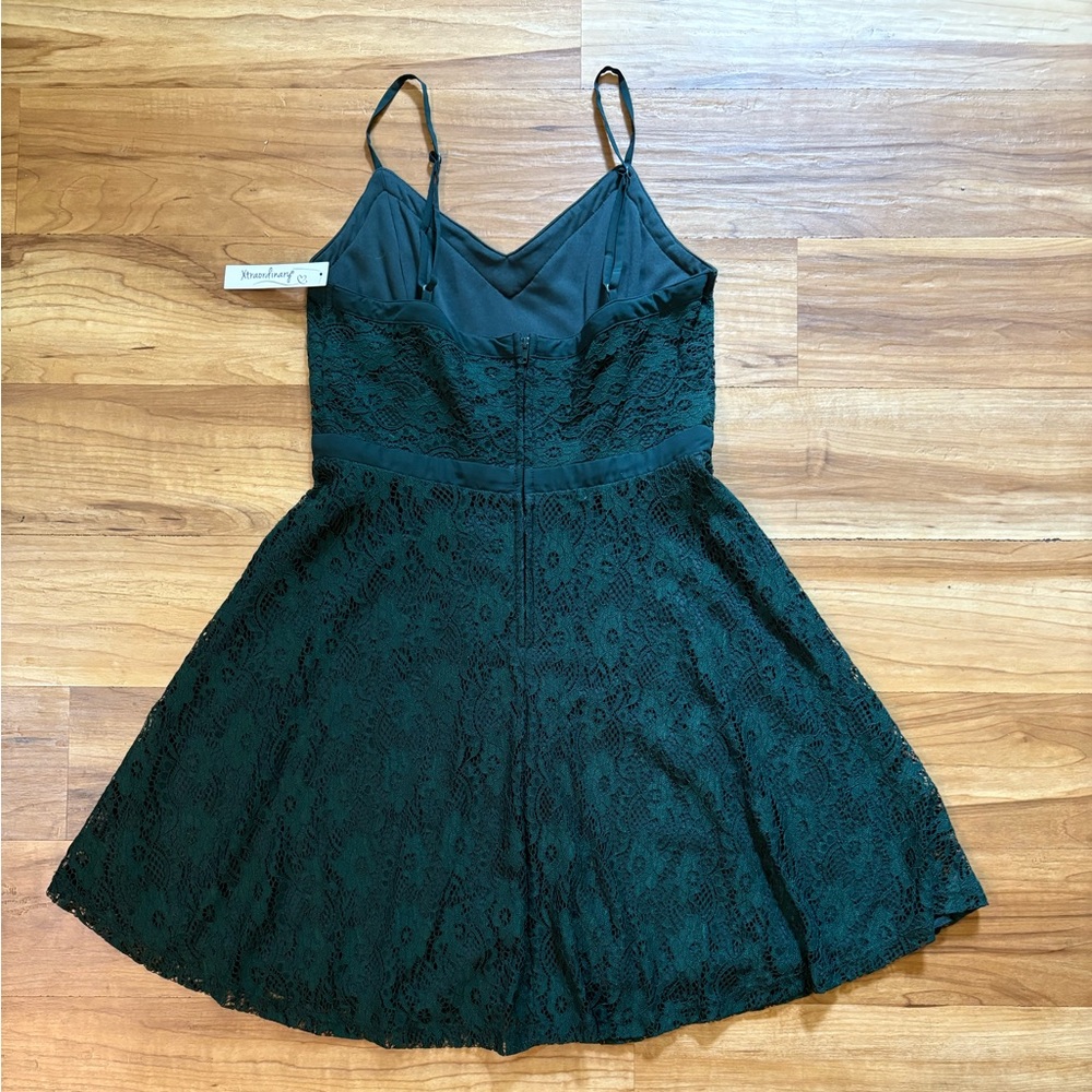 NWT, Xtraordinary, Green, Fit and Flare Lace Mini Dress, Juniors Size M - Picture 6 of 13